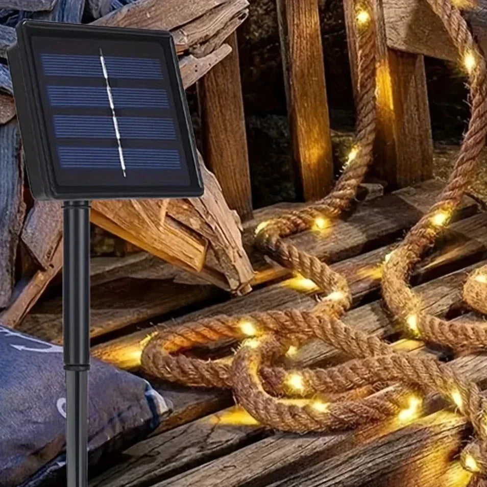 Lisslune | SolarRope | Solar-powered hemp rope light | Sustainable decorative lighting for garden & terrace