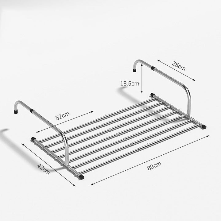 Lisslune | Stainless Steel Foldable Balcony Clothes Hanger