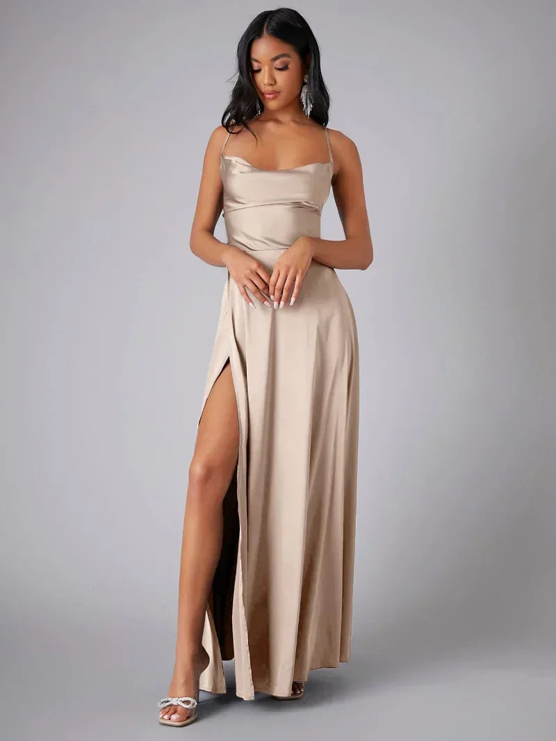 Lisslune | Elegant Maxi Dress Made of Satin