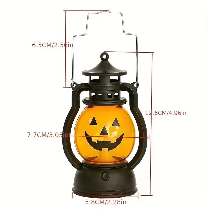 Rynx | Halloween hanging pumpkin lantern light LED ghost lamp candlelight retro small oil lamp Halloween party home decor horror props