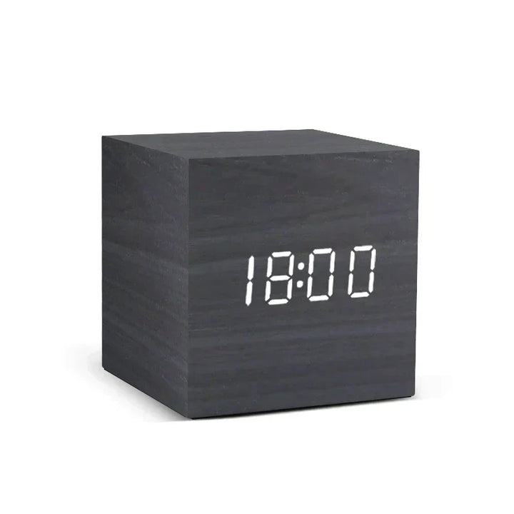 Lisslune | Wood LED clock with temperature display, digital time display and minimalist design – Perfect for bedroom and office