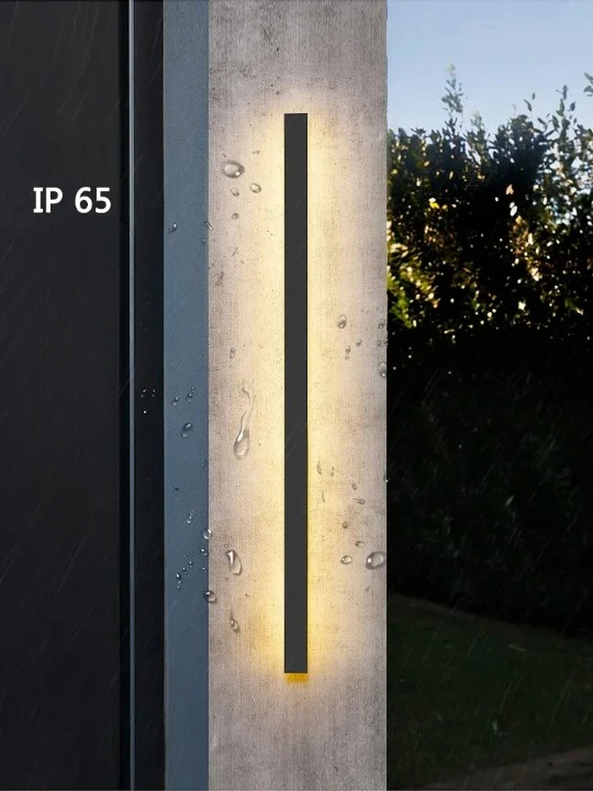 Lisslune | Lunor Modern Linear Outdoor Wall Light – Metal & Acrylic for Terrace & Entrance Area