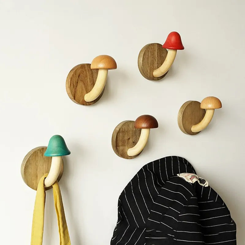Lisslune | Mystic Mushroom Wooden Wall Clothes Hanger
