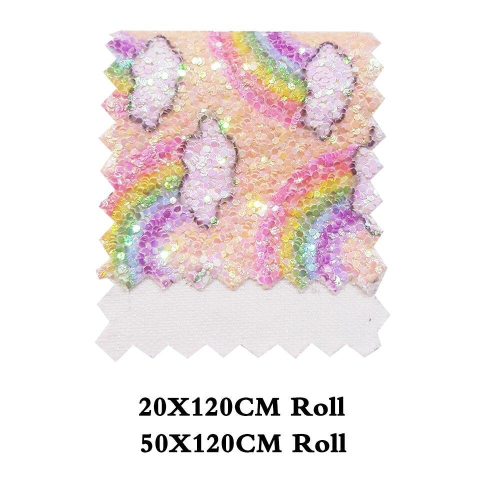 Lisslune | Glittering Rainbow Synthetic Leather Crafting Roll - Ignite Your Imagination with a Splash of Color