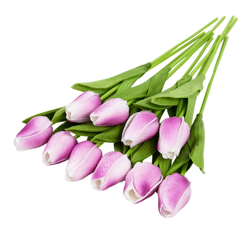 Lisslune | Artificial Flower Bouquet with Tulips, Decoration (10 Pieces)