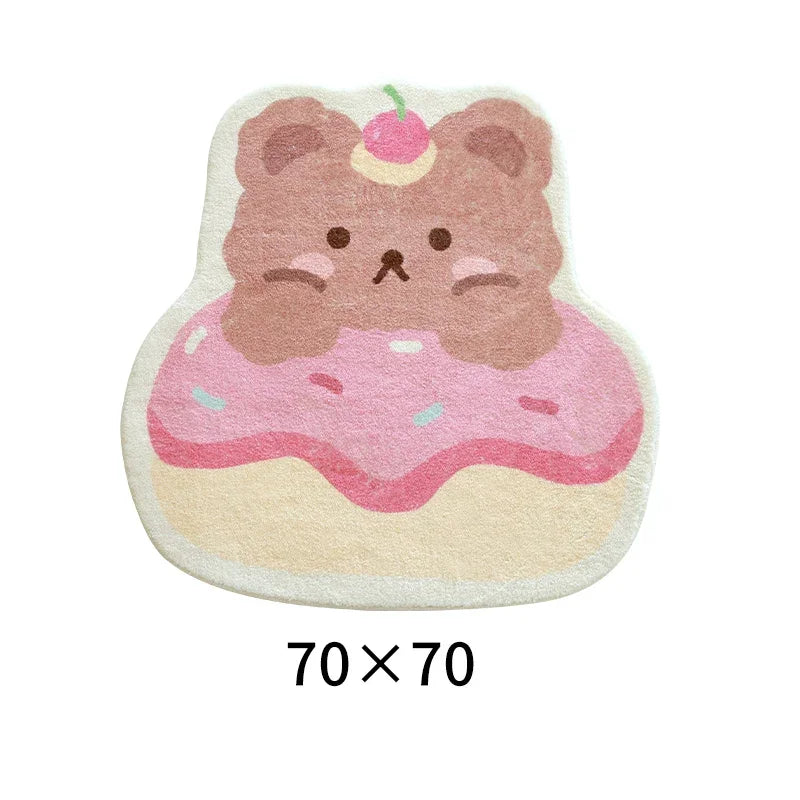 Rynx | Cute Plush Bedroom Rug IG Fashion Girls Elegant Living Room Rugs Modern Cartoon Minimalist Sweet Rug Doormat Kawaii IG Home Decor