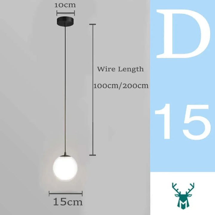 Lisslune | Mid-Century Modern Glass Ball Pendant Light