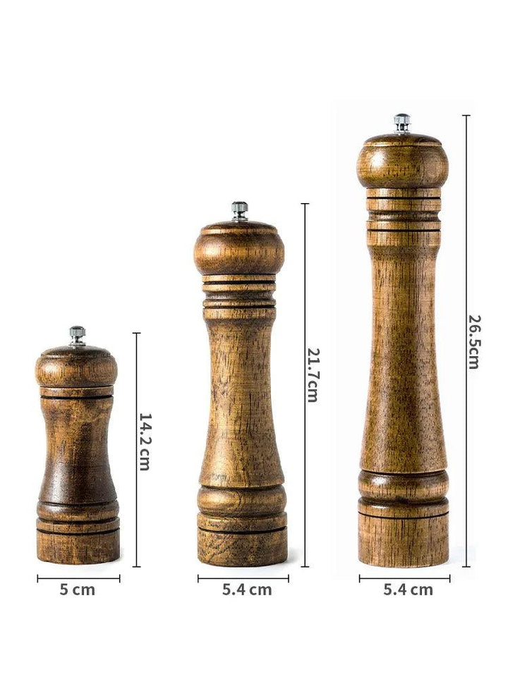 Lisslune | Stylish Wood Salt and Pepper Mill Set with Adjustable Ceramic Mechanisms and Elegant Stand