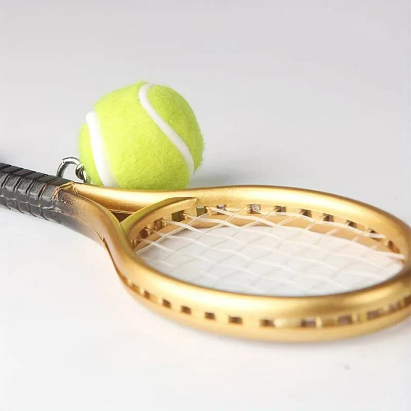 Rynx | Tennis Keychain Alloy Tennis Racket, Ball Split Ring Keychain For Sports Lovers Team Sports Bag Pendant