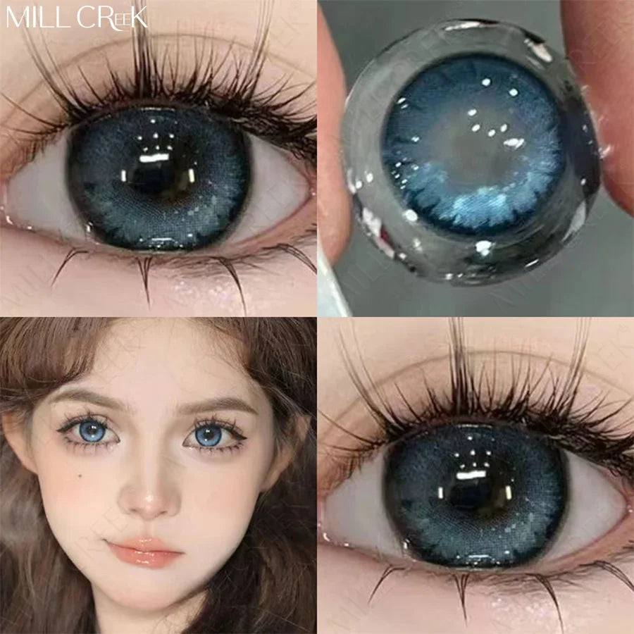 Rynx | 1 Pair Colored Contact Lenses for the Eyes Cosmetic High-Quality Blue Lenses Green Contact Style Cosmetic Eye Lenses