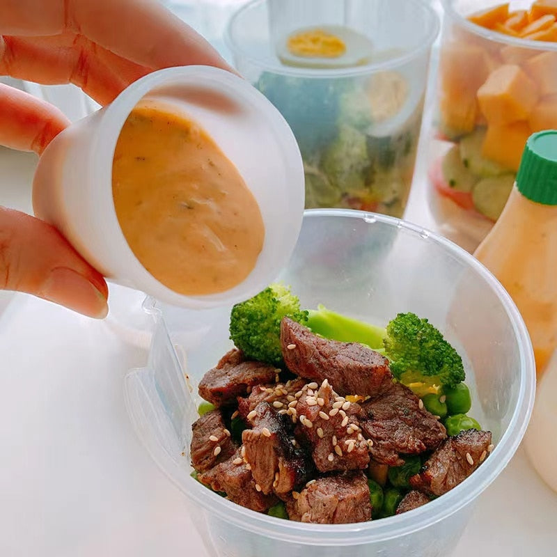 Lisslune | Portable Built-in Fork Mini Salad Cup