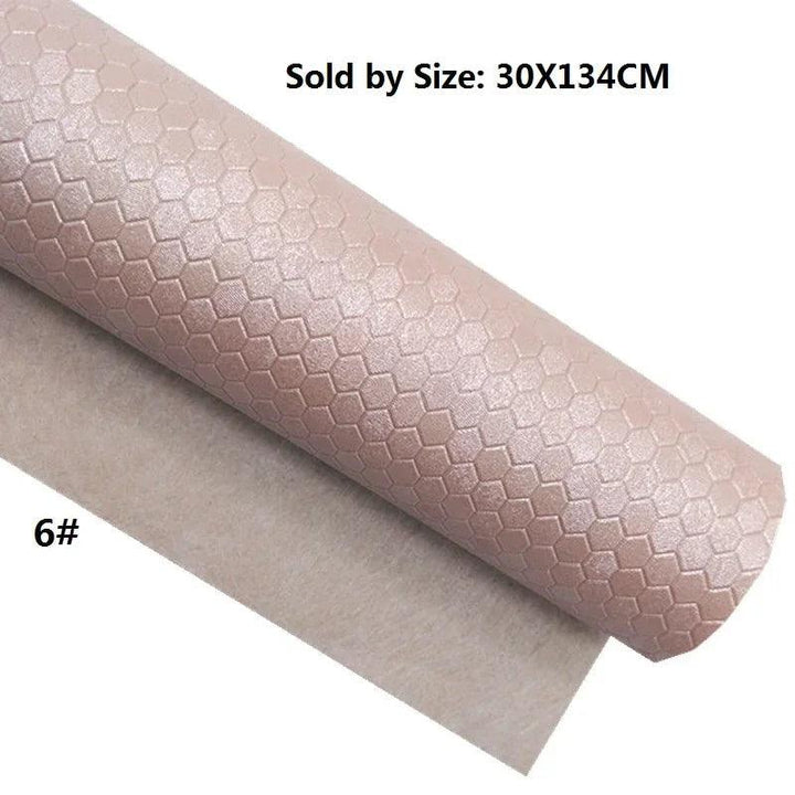 Lisslune | Chic Pink Leather Craft Sheets - Elegant Honeycomb and Heart Designs for Inspiring DIY Creations