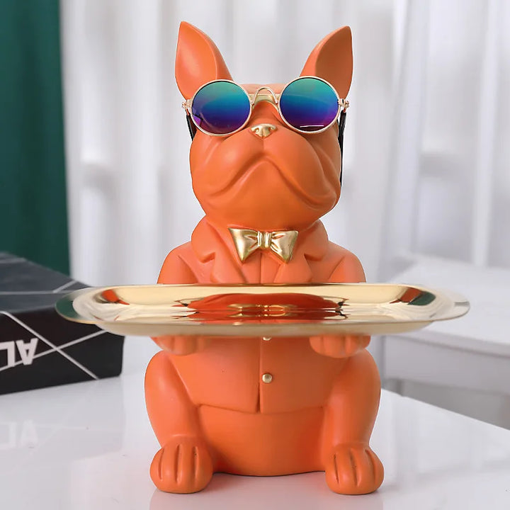 Lisslune | French Bulldog Figurine with Tray for Stylish Decoration
