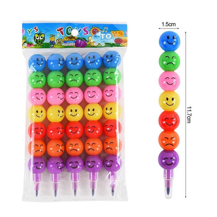 Rynx 5/10 Pcs Lollipop Building Block Crayon Coloring Pencil Pencil for Kids Birthday Parties Gift Bags Pinata Filler Rewards