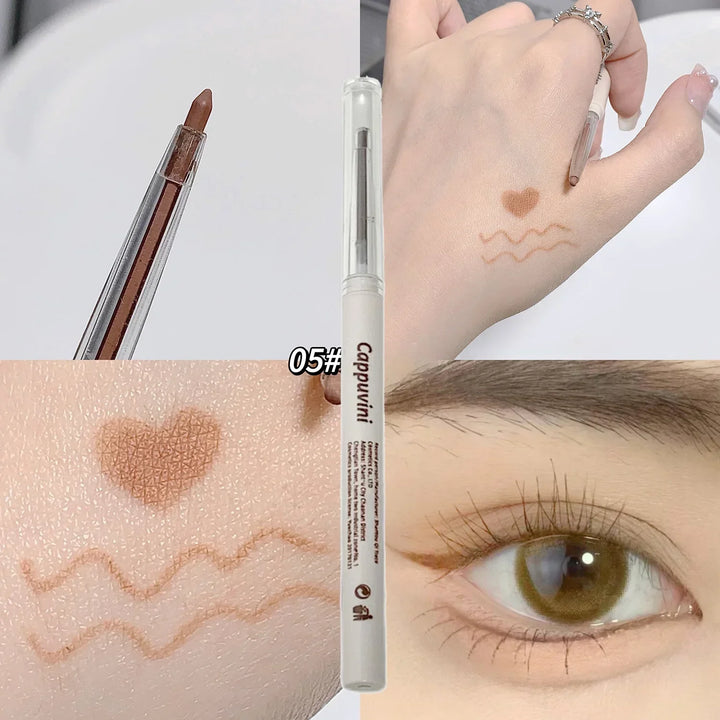Rynx | Matte Lying Silk Moth Eyeliner Gel Pencil Waterproof Non-Blooming Quick-Drying Eyeliner Pencil Tea Brown Eyeshadow Pencil Makeup