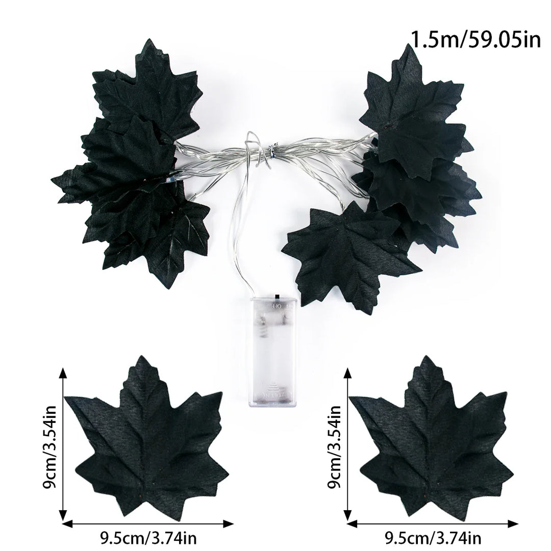 Rynx | Artificial Autumn Maple Leaves Pumpkin Garland LED Fairy String Light Christmas Thanksgiving Decoration DIY Halloween Party Home