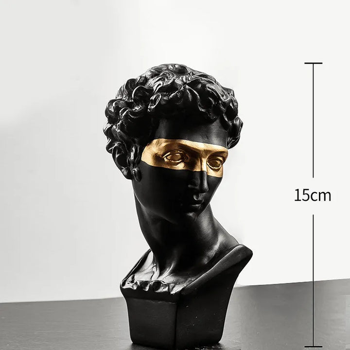 Lisslune | Statues for decoration, 15 cm, David, coffee table, home decoration, ornaments, bust of a room made of plaster, white resin, decorative art sculpture