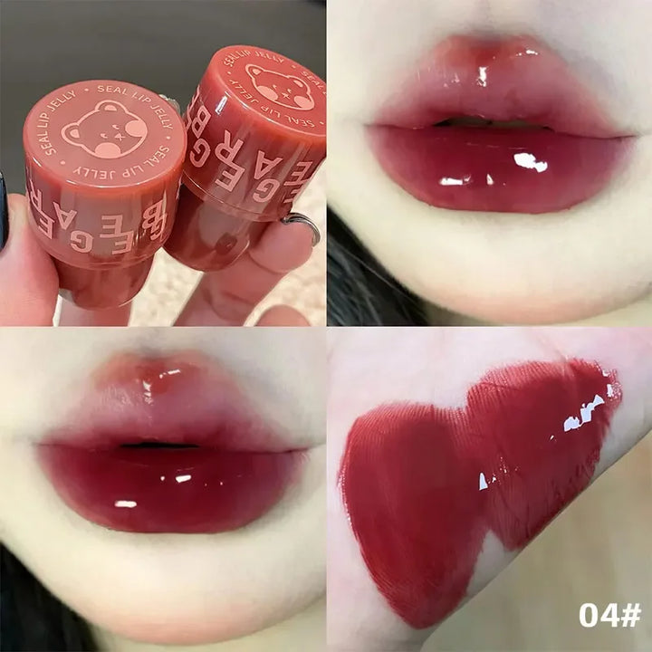 Rynx | Bear Seal Mirror Clear Lipstick Lip Gloss Waterproof Moisturizing Long-lasting No Fading Lip Lacquer Makeup for Women Korean Cosmetics