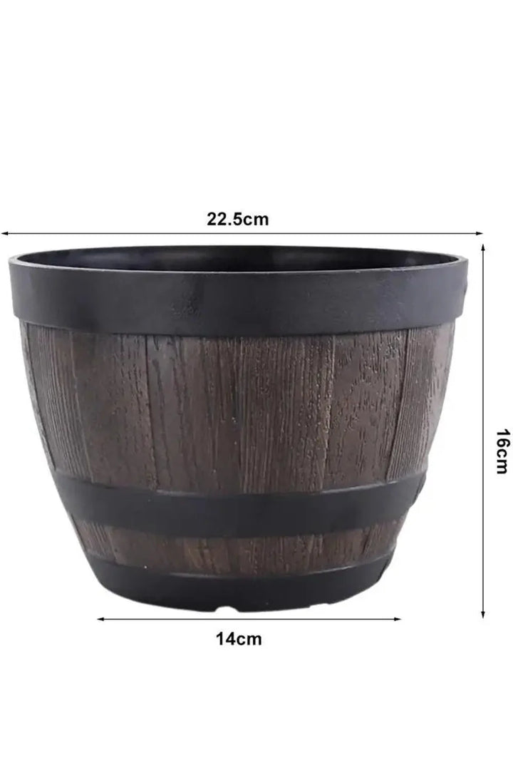 Lisslune | Wood Barrel Plant Pot