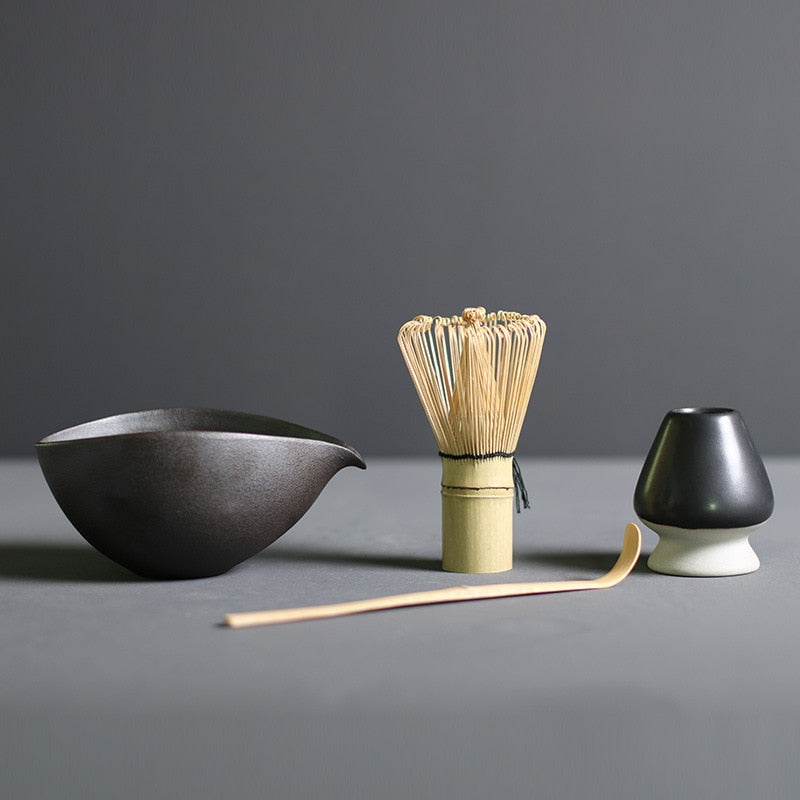 Lisslune | TenchaTime | Complete Matcha Set – Bamboo Whisk & Ceramic Bowl – Authentic Japanese Tea Kit