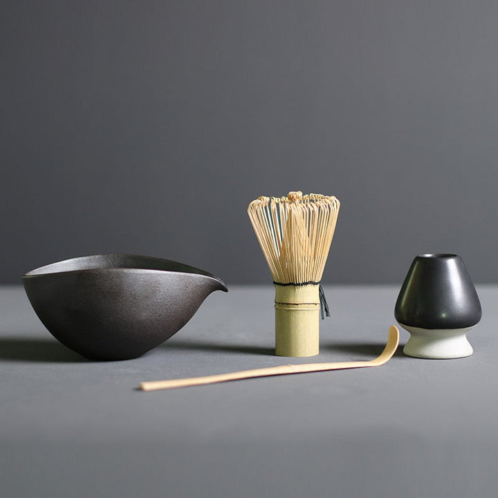 Lisslune | TenchaTime | Complete Matcha Set – Bamboo Whisk & Ceramic Bowl – Authentic Japanese Tea Kit