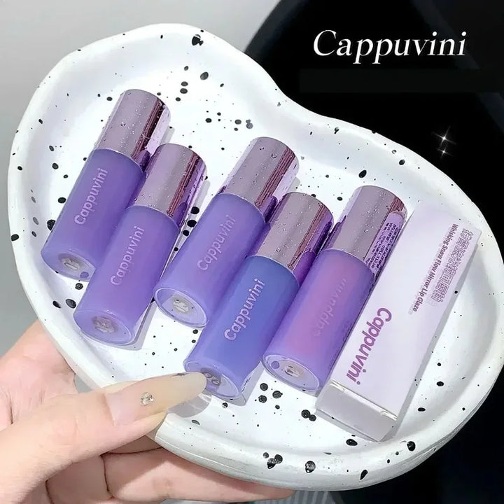 Rynx | Mirror Water Lip Glaze Tint Dark Mulberry Lip Gloss Purple Red Clear Moisturizing Gel Long-lasting Non-sticky Liquid Lipsticks Oil