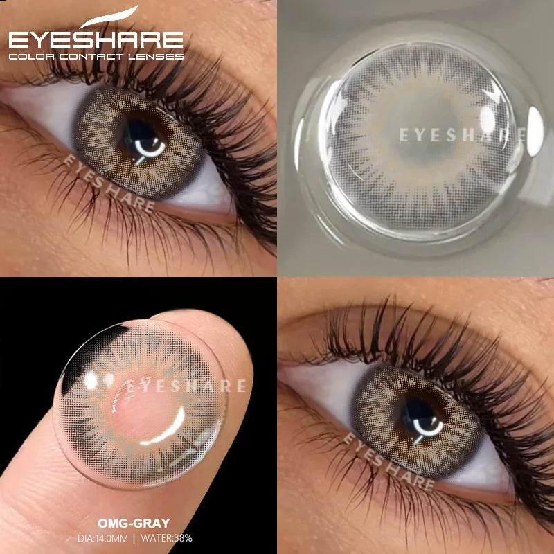 Rynx | 1 Pair of Contact Lenses in Natural Color for the Eyes Fashion Blue Lenses Gray Pupils Brown Lenses Annual Cosmetic Green Lenses