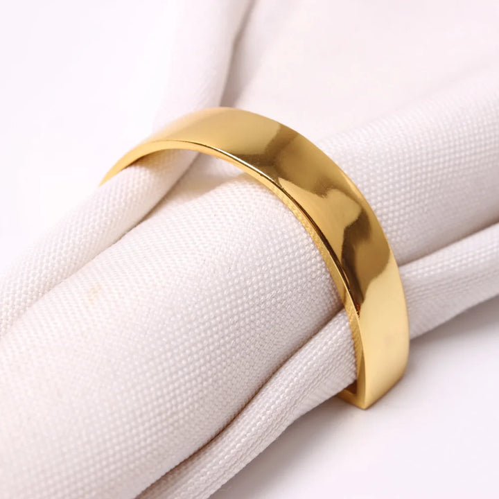 Rynx | 4PCS Ginkgo Leaf Metal Napkin Ring, Pearl Flower Napkin Holder, for Wedding Valentine's Day Party Home Dining Room Table Decoration