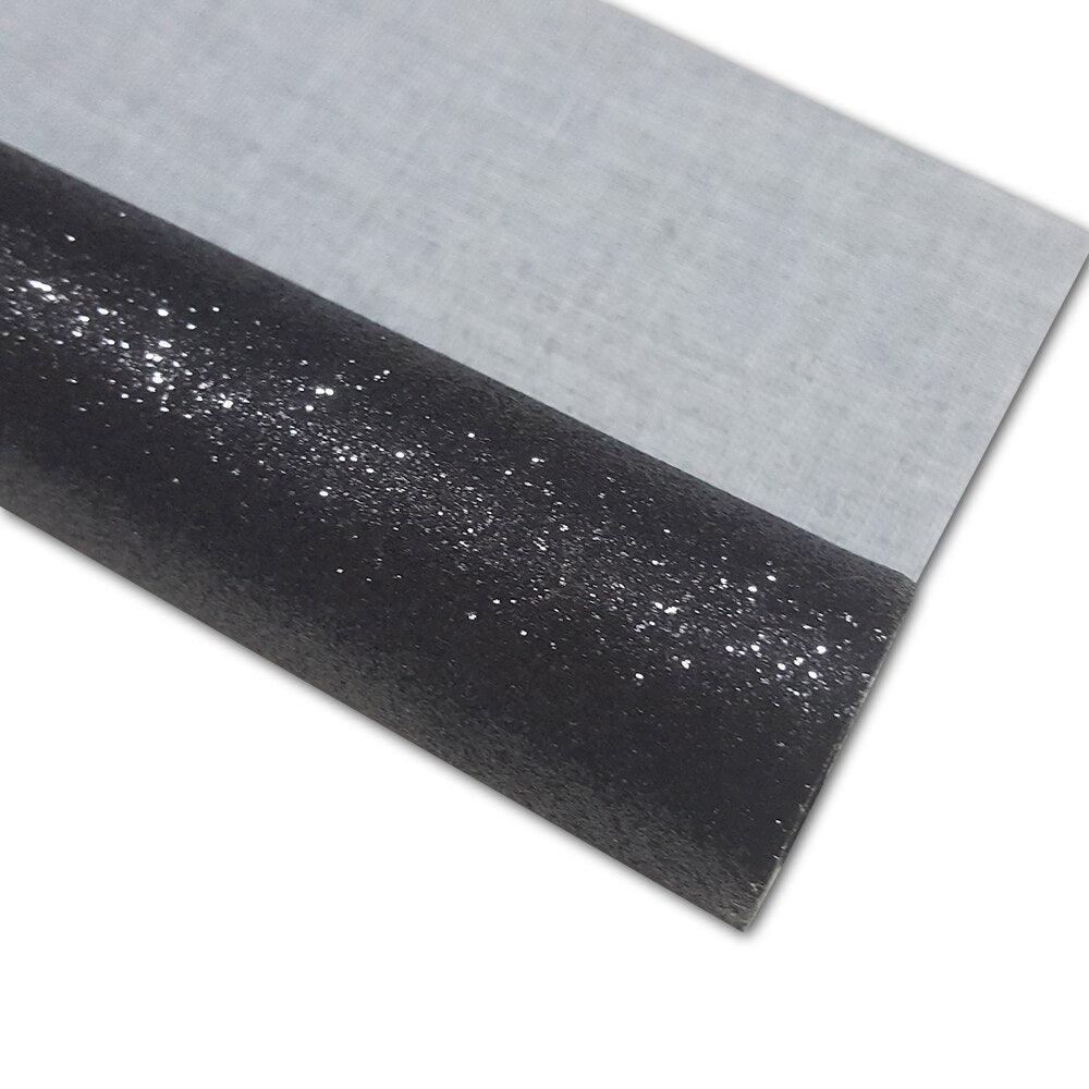Lisslune | Lustrous Black and Gold Glitter Synthetic Leather Craft Sheet for Exceptional DIY Projects