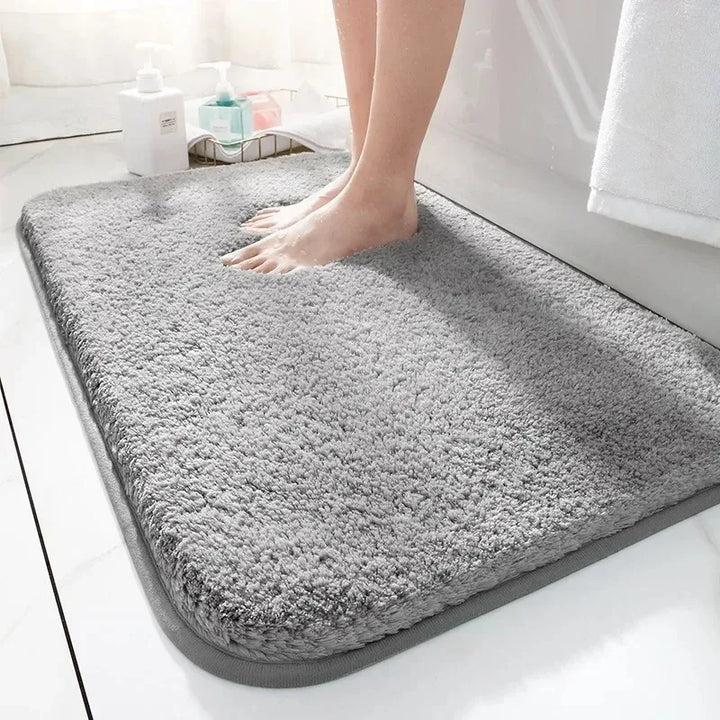 Rynx | Solid Color Bathroom Door Mats Extra Thick Plush Bathroom Rug Water Absorbent Non-Slip Floor Mat Soft Comfortable Fluffy Mat Rug