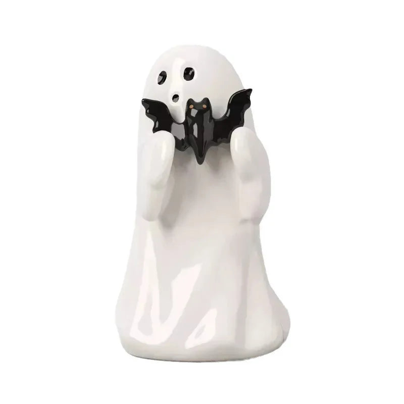 Rynx | Halloween Ghost Ornament Creative Pumpkin Bat Cat Bow Style Resin Ornament Home Living Room Bedroom Office Desk Decoration