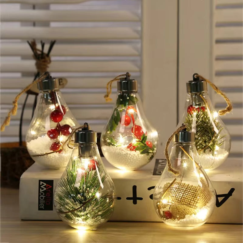 Lisslune | Christmas LED Bulb Ornaments – Transparent Ball Tree Décor for Festive Charm & Perfect Holiday Gifts