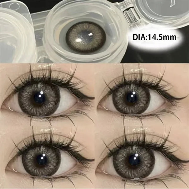 Lisslune | 1 Pair High Quality Myopia Colored Contact Lenses Black Large Diameter Lenses Naturally Soft Beauty Pupil New Fast Shipping
