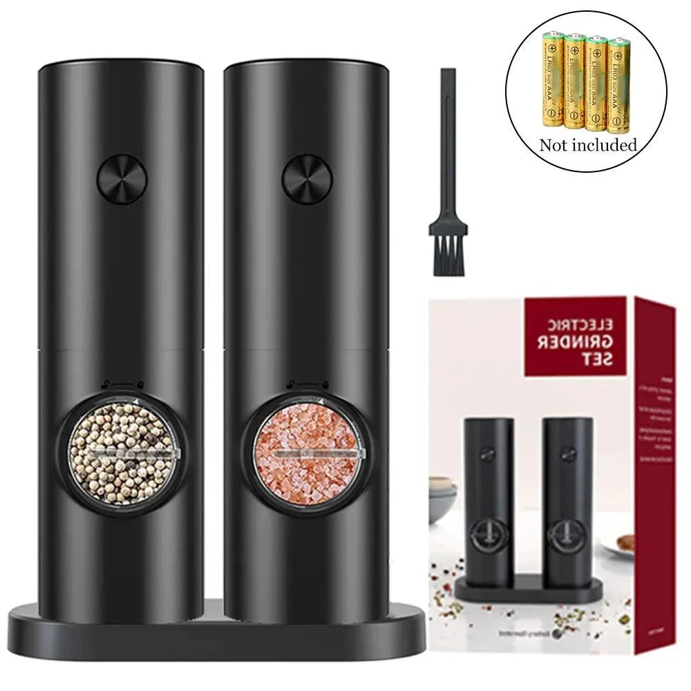Lisslune | Eco-Friendly Automatic Electric Salt and Pepper Mill Set - Rechargeable Battery Operated Mills