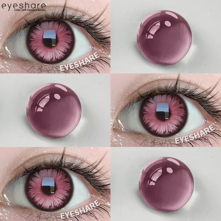 Rynx | 1 Pair Purple Colored Contact Lenses Fashion Cosplay Contact Lenses for Eyes Red Lenses Pink Soft Lenses Beauty Make-up Annual