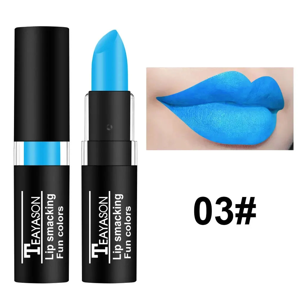 Rynx | 12 Colors Matte Nude Lipsticks Waterproof Black Blue Velvet Lipstick Long-lasting Sexy Vampire Red Halloween Party Makeup Lipsticks