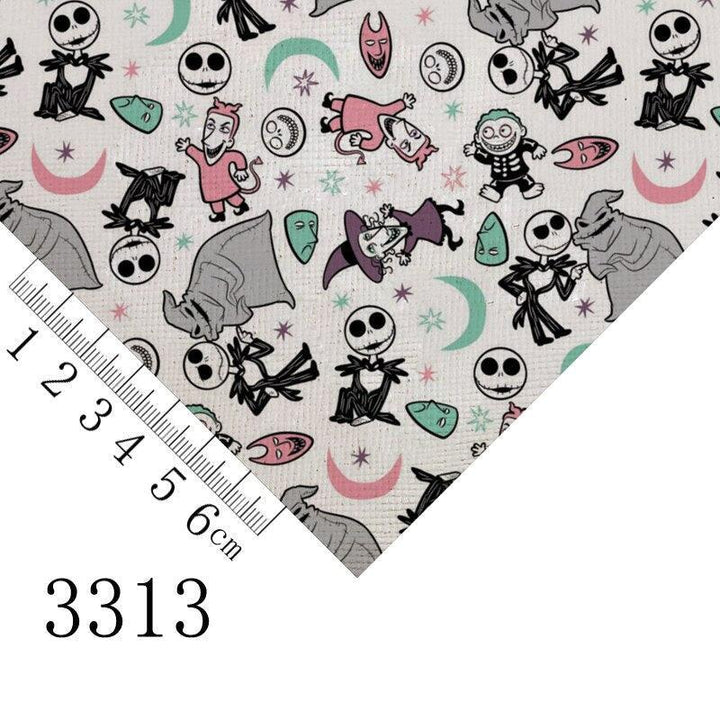 Lisslune | Cartoon-inspired Jack and Sally PVC Kunstleder sheet - A4 size