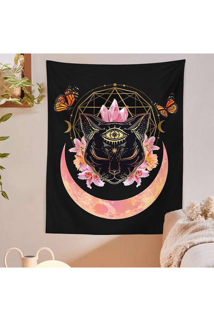 Lisslune | Cat Crown Wall Tapestry