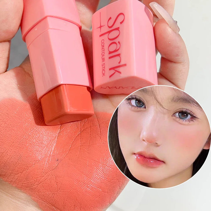 Rynx | Heart-shaped Highlighter Blush Stick Brightening Face Blush Cream Waterproof Contour Illuminator Highlight Blush Korean Makeup