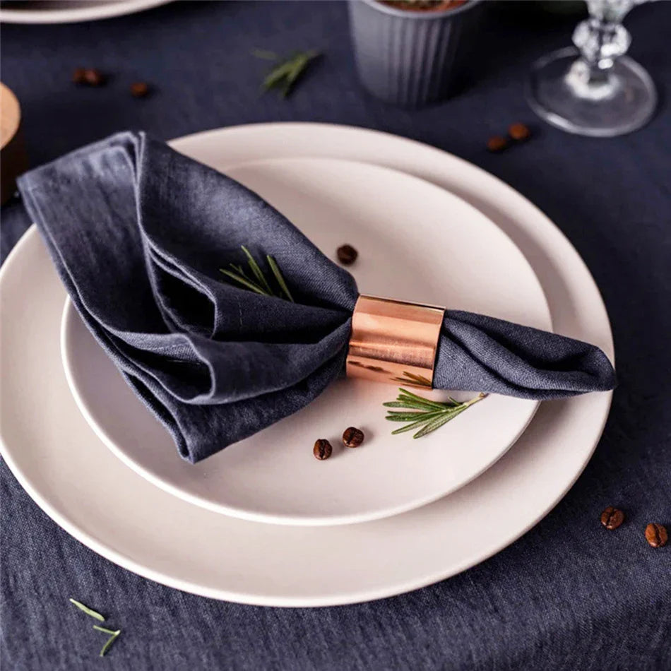 Rynx | 12PCS pure linen table napkins, 40x40cm sage green soft comfortable tea towel, square napkin for wedding dinner party decoration