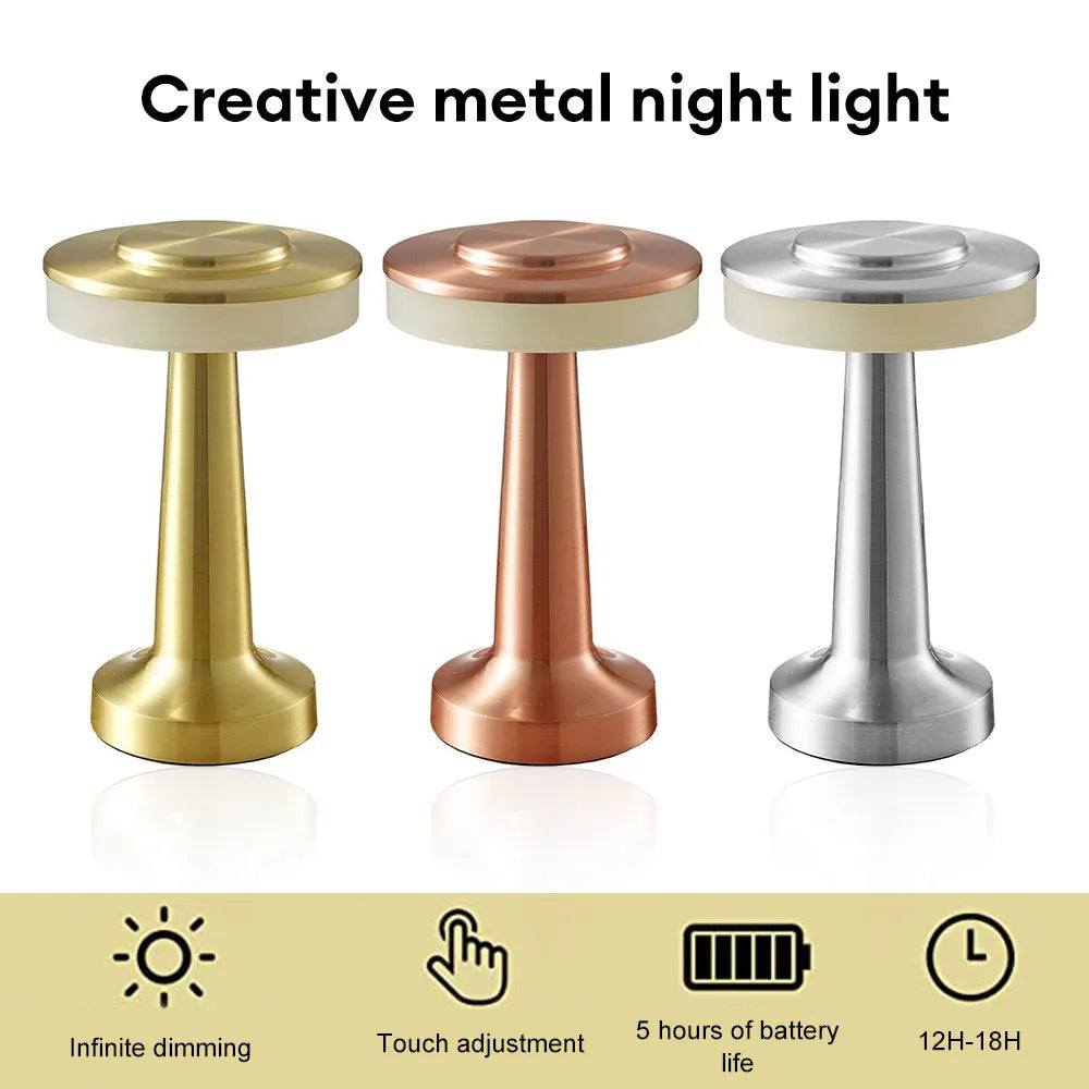 Lisslune | Retro Led Table Lamp Usb Rechargeable Infinitely Dimmable Night Light Camping Light Suitable For Bar Lampbedroom Ambient Light