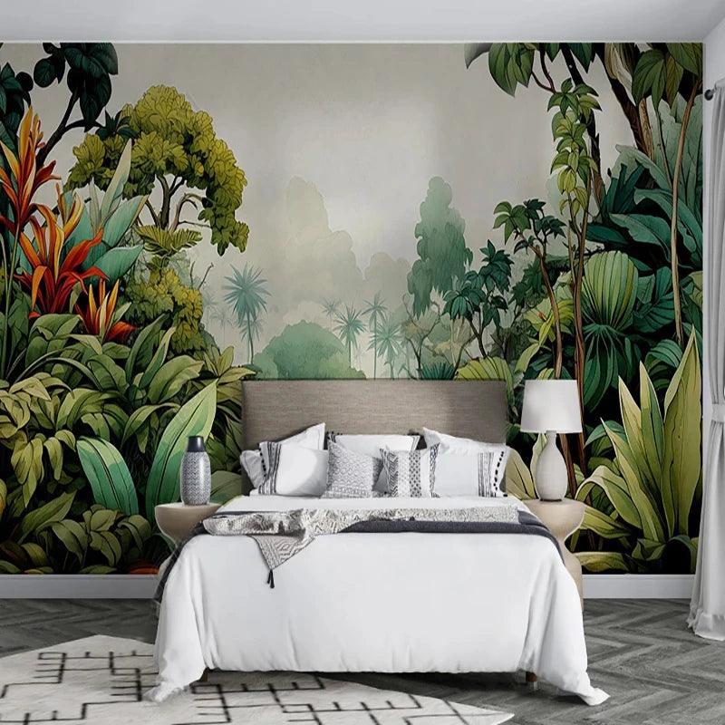 Lisslune | Tropical Harbor Handmade Rainforest Wall Mural