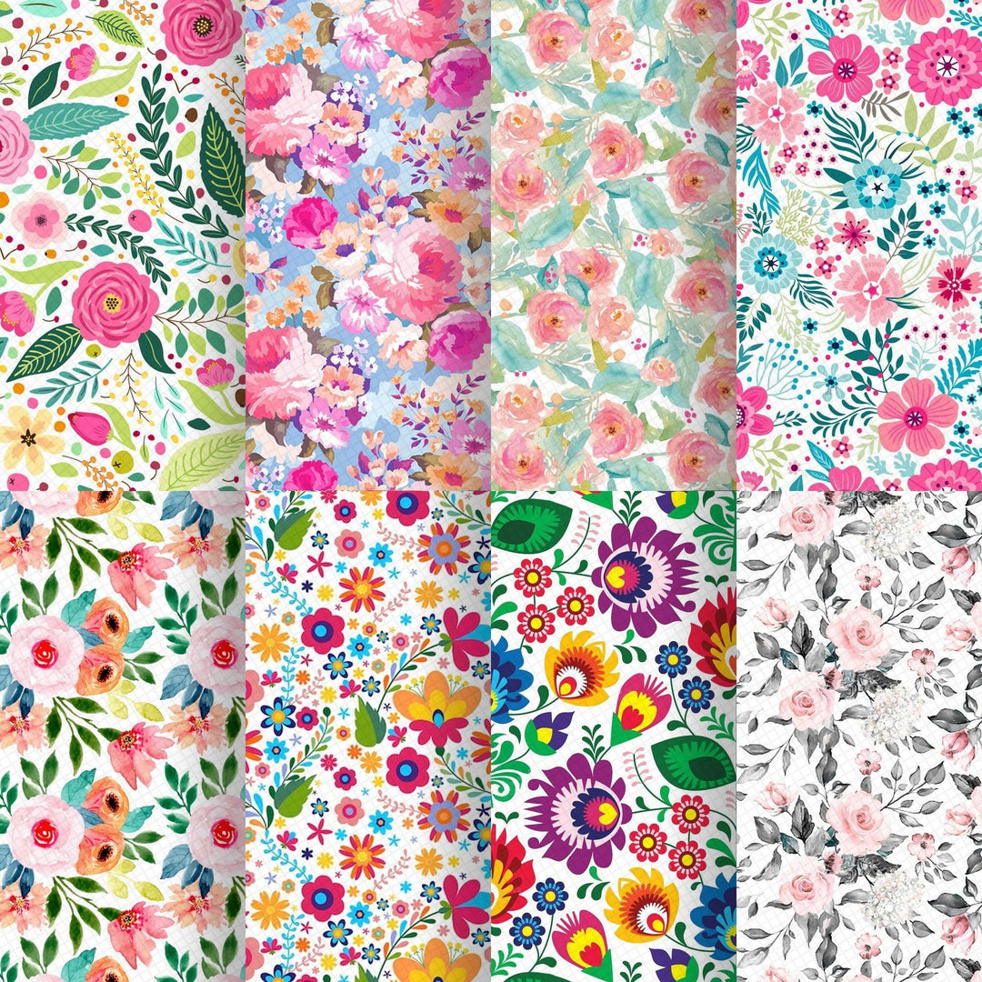 Lisslune | Charming Floral Synthetic Leather Craft Sheets - Essential for Creatives