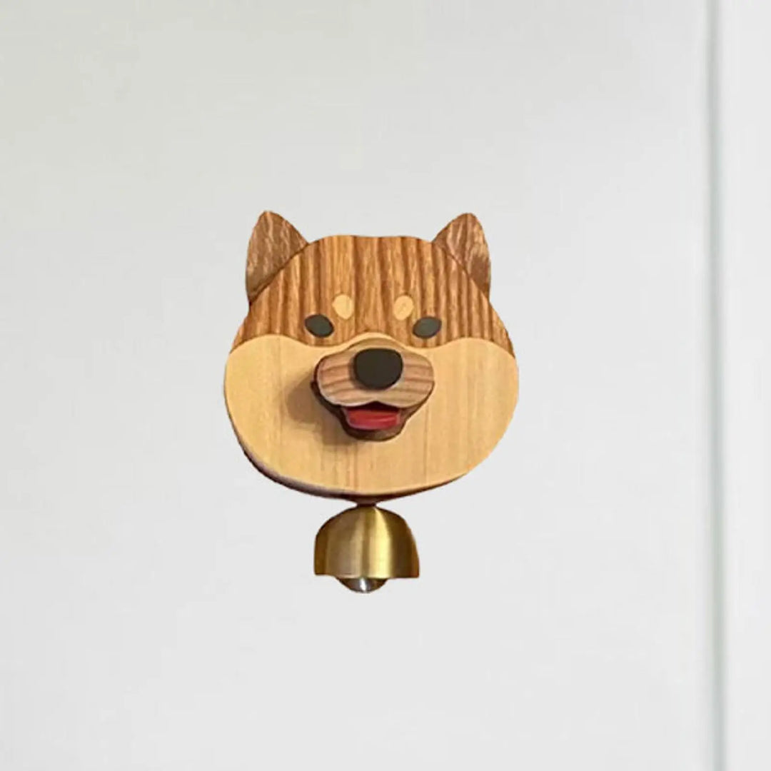 Lisslune | Playful Shiba Dog Face Wooden Doorbell