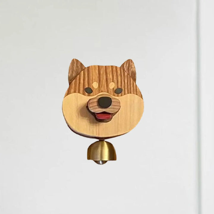 Lisslune | Playful Shiba Dog Face Wooden Doorbell
