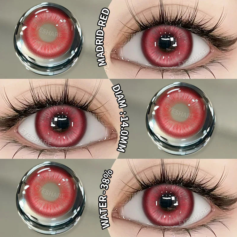 Rynx | Halloween Cosplay Colored Contact Lenses 1 Pair Cute Blue Contacts Anime Red Lenses Beautiful Pupils Green Eyelens