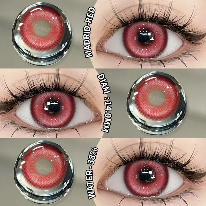 Rynx | Halloween Cosplay Colored Contact Lenses 1 Pair Cute Blue Contacts Anime Red Lenses Beautiful Pupils Green Eyelens