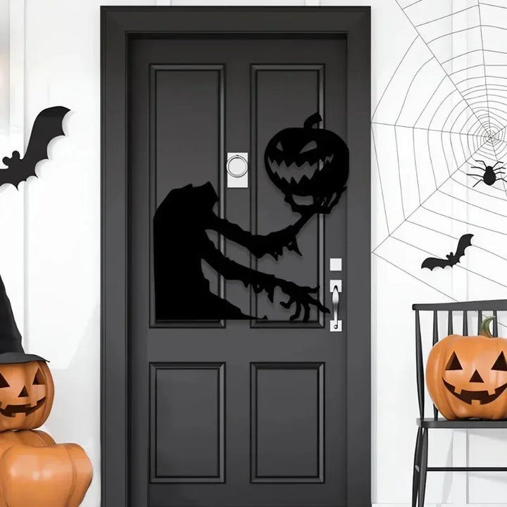 Rynx | New Halloween Decoration, Skull, Pumpkin, Halloween Horror Door Sticker, Felt Wall Stickers, Room Decoration