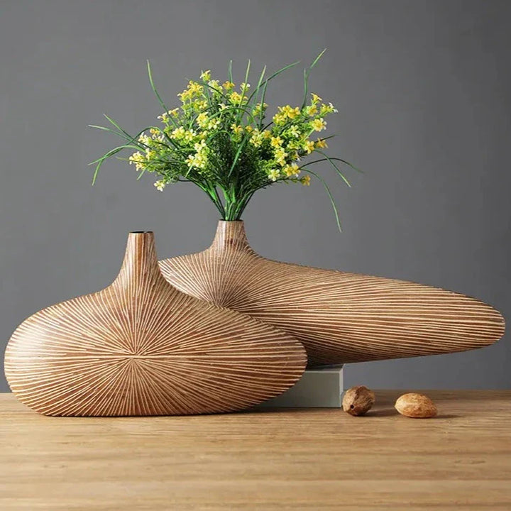 Lisslune | ClayAura Sahara Sculptured Vase | Handmade | Modern Decor for Home | Elegant Design