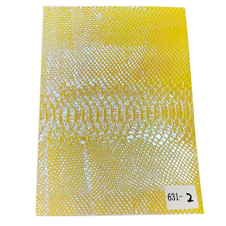 Lisslune | Iridescent holographic synthetic leather craft sheet with snakeskin embossing